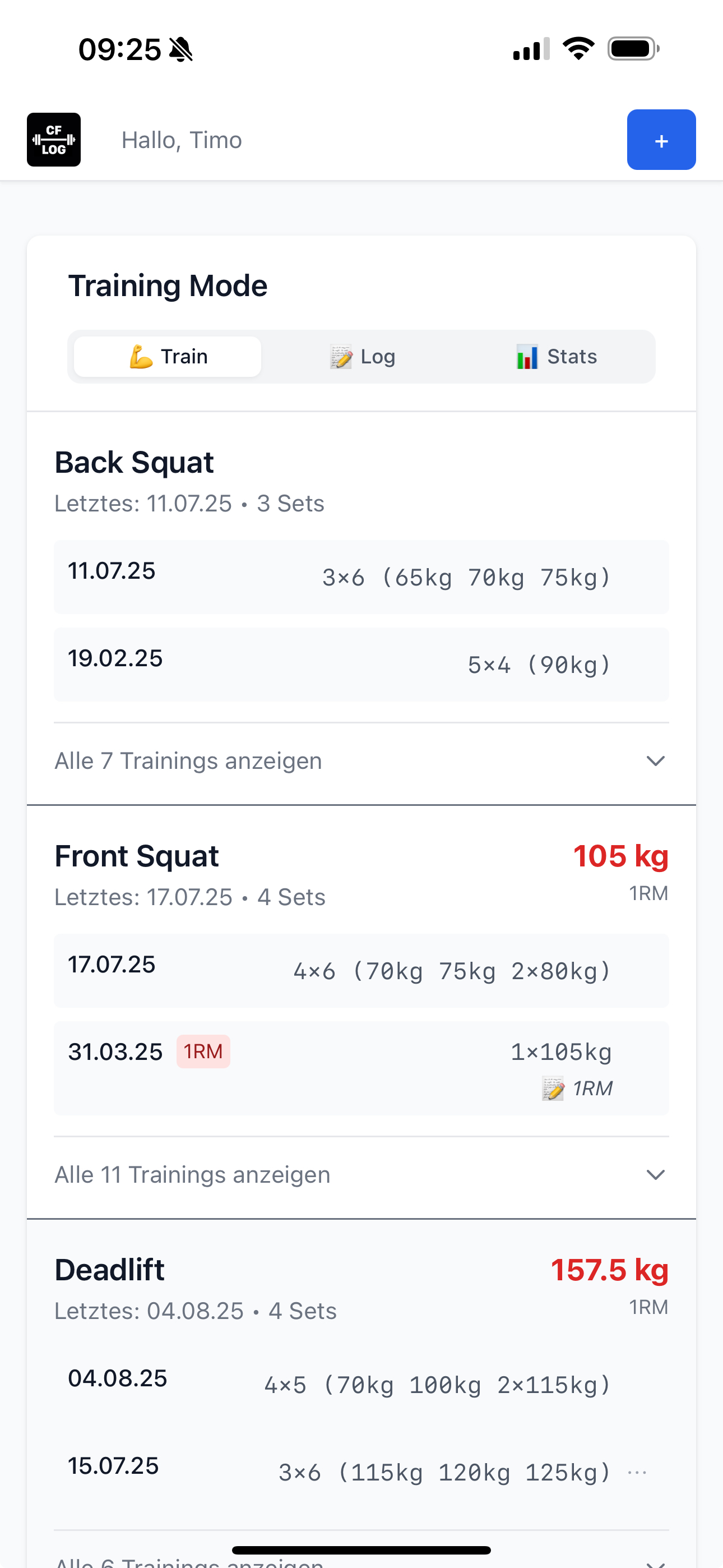 cf-log Mobile Ansicht